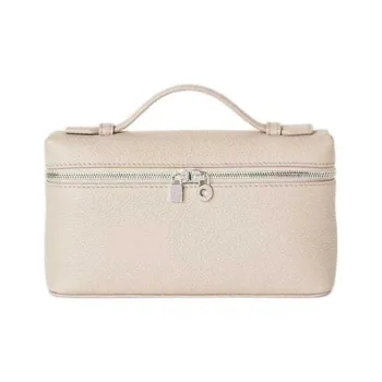 Loro Piana Cow Leather Makeup Bag Shoulder Bag Crossbody Bag Handbag Women's Light Lime Bright Color