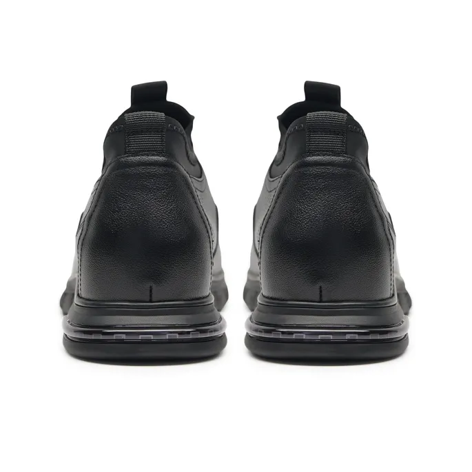 GOG Breathable Quick Dry Low Top Invisible Height Increasing 5.5cm Summer Casual Shoes Men's Black-3