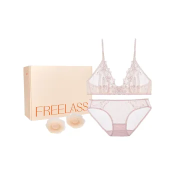 FREELASS Underwear Set Women's Nipple Cover 1 Pair Included, Gift Box Set Floral Pink