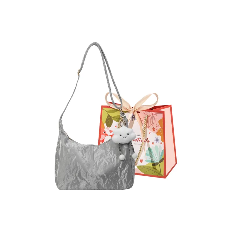 Cwatcun PU Bucket Bag, Shoulder Bag, Crossbody Bag Women's Black/Ecru/Silver/Pink-12
