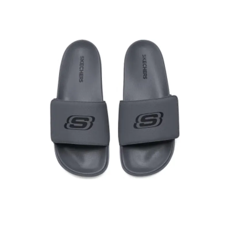 Skechers EVA Slip Resistant Abrasion Resistant Slide Slippers Men's Charcoal Gray-3