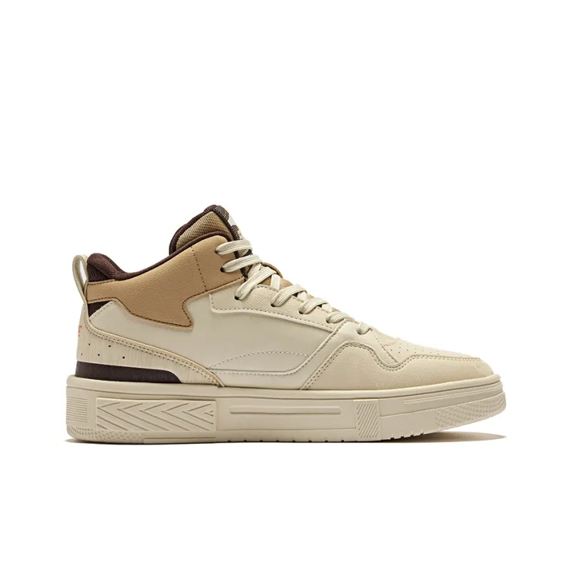 Erke Conquer 3 Anti Slip Wear Resistant Mid Top Skateboard Shoes Men's Warm Linen Khaki-1