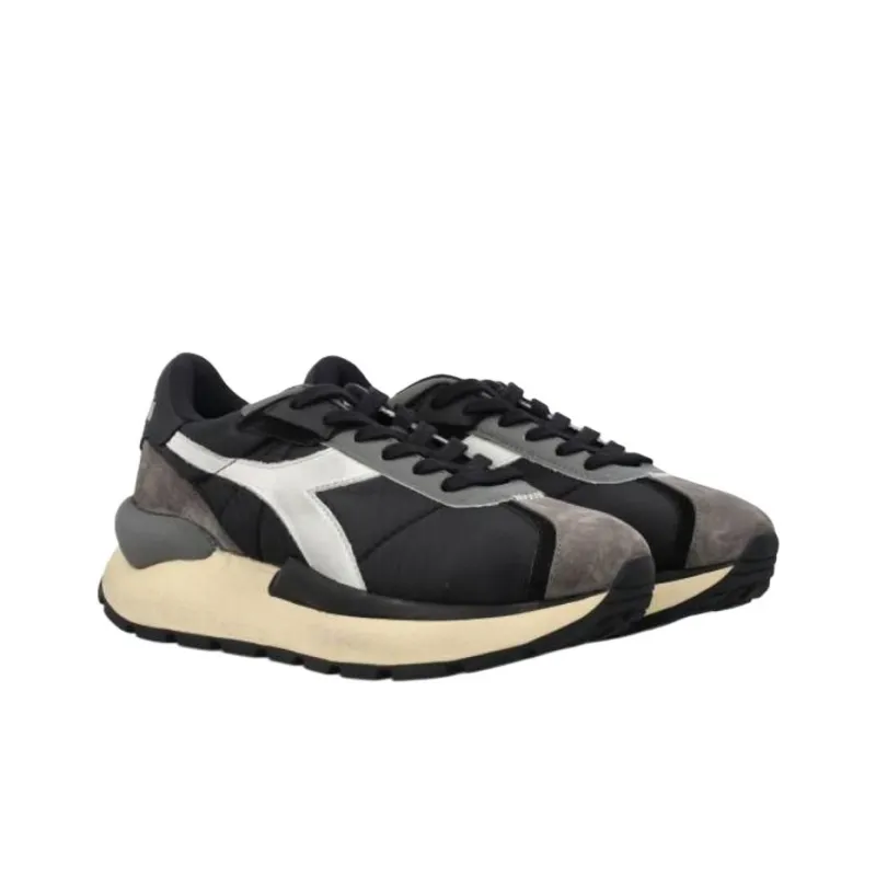 Diadora Heritage Low-Top Casual Shoes Men's Black White-4
