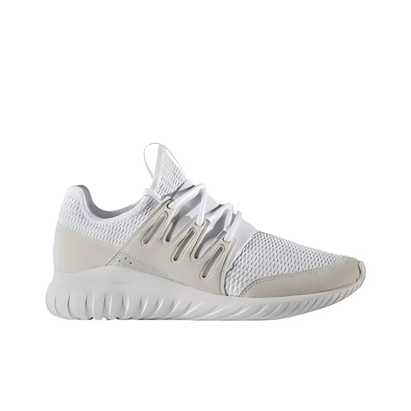 Adidas Tubular Radial Cushioning Wear Resistant Low Top Running Shoes Unisex White-1