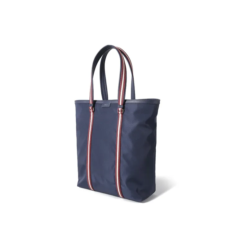 BALLY Fabric With Leather Tote Bag, Shopping Bag, Handbag Men's Midnight Blue-1