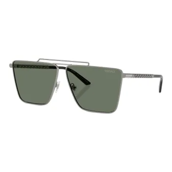 VERSACE Tubular Greca Rectangle frame Sunglasses
