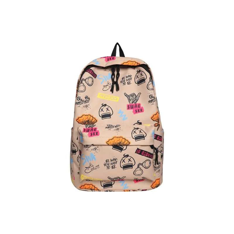 GEERDUN Nylon Backpack Regular Unisex Black/White/Gray/Khaki-8