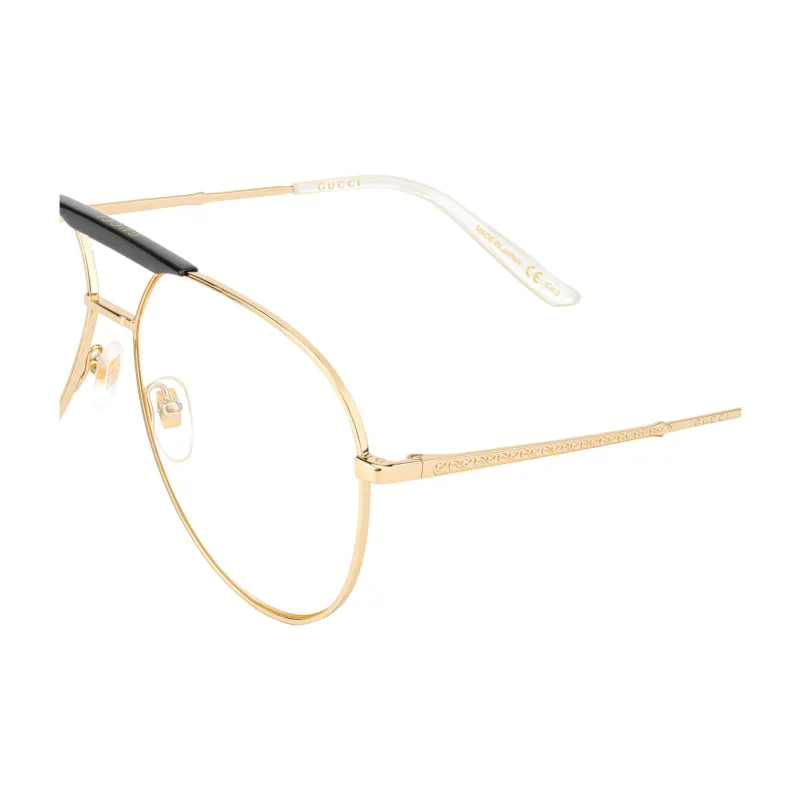 GUCCI Plate Frame Aviator Eyeglass Frames Men's Gold-4
