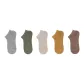 Hua Xiaohan Mesh Ankle Socks 5 Pack (Ecru *1+Light Gray *1+Olive Green *1+Ginger Yellow *1+Light Coffee *1)
