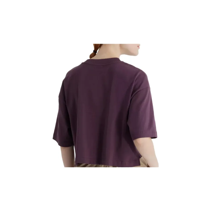 New Balance Drop Shoulder Sleeve T Shirt Women's Plum Brown-1