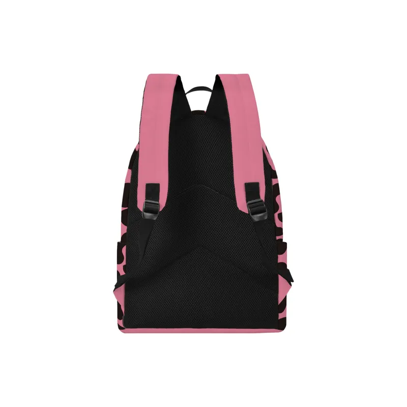 SRRW PU Student Backpack Regular Unisex Black Pink-3