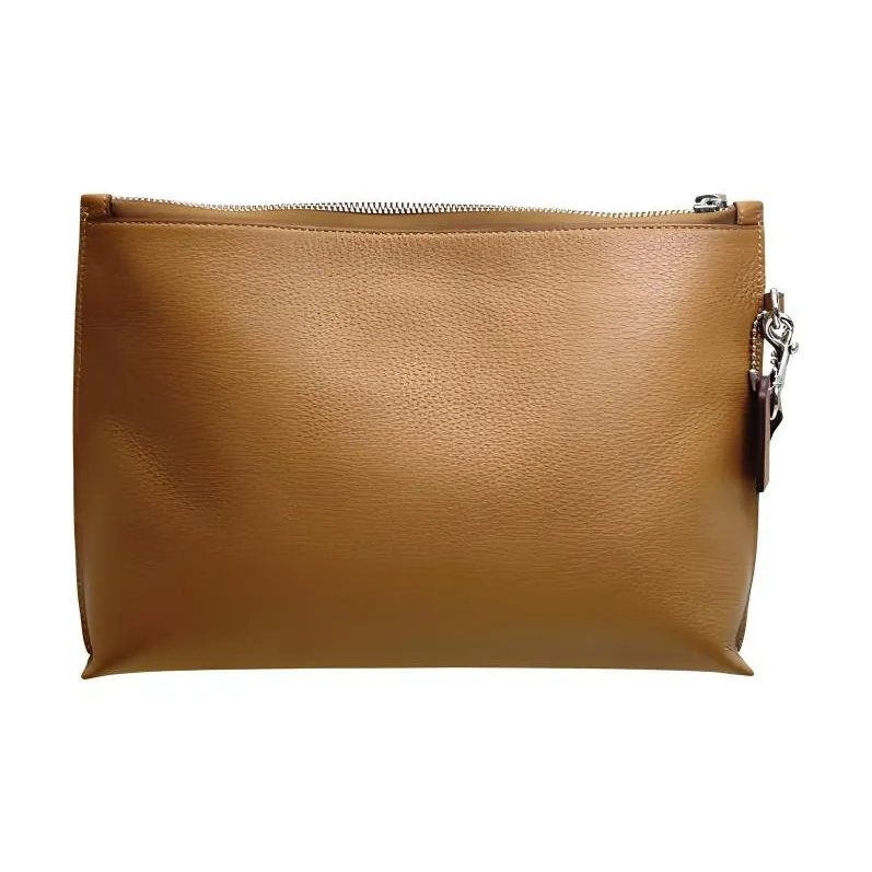 COACH Cow Leather Clutch Men's Light Brown-2