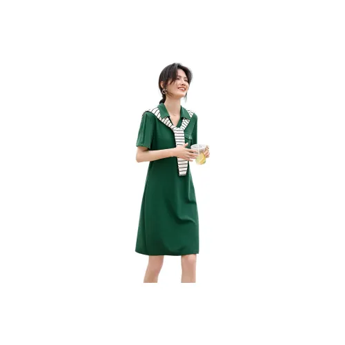 XWI Short-Sleeved Dresses Women's Dark Green