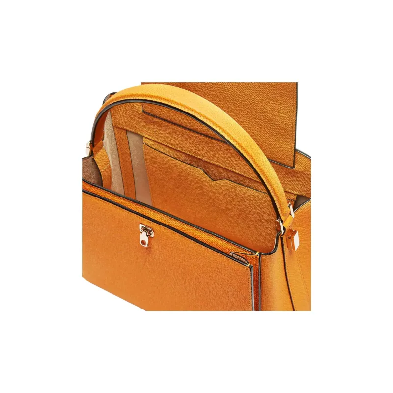 Valextra Brera Millepunte Calfskin Shoulder Bag Crossbody Bag Handbag Medium Size Women's Saffron Yellow-2