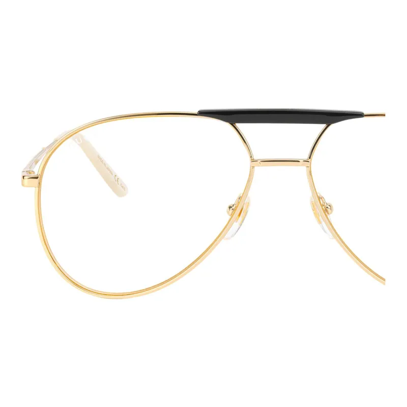 GUCCI Plate Frame Aviator Eyeglass Frames Men's Gold-3