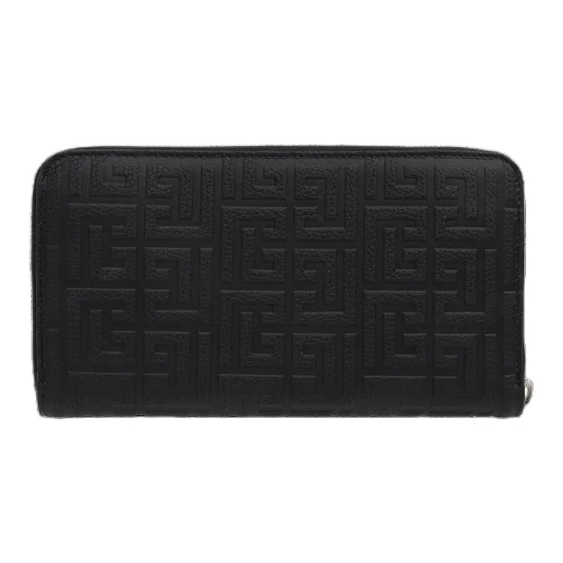 BALMAIN Calfskin Wallet Unisex Black-2