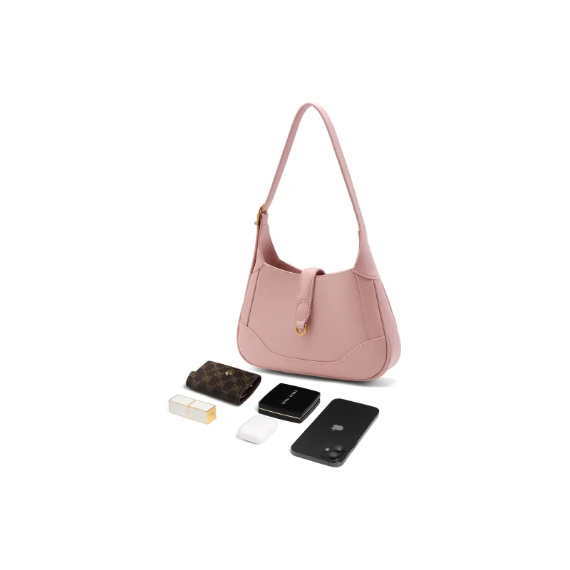 BELLE Premium Texture Shoulder Bag Women's Solid Color Plain-7