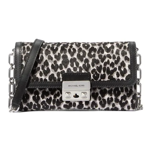 MICHAEL KORS Calfskin Shoulder Bag, Crossbody Bag, Handbag Large Size Women's Black