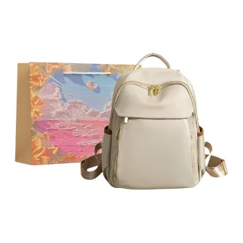 BRINCH Oxford Backpack Regular Women's Apricot & Brown/Apricot Gray/Dark Gray/Versatile Black
