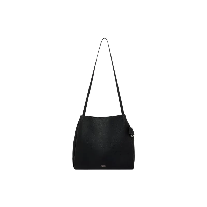 TUMI Leather Tote Bag Shopping Bag Handbag Crossbody Bag Large Size Women's Black-1