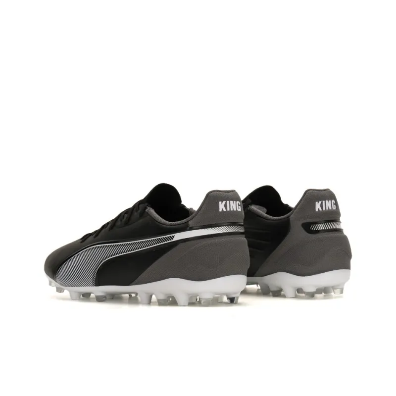 PUMA King Cushioning Anti Slip And Wear Resistant Soccer Shoes Men's Black Gray White-1