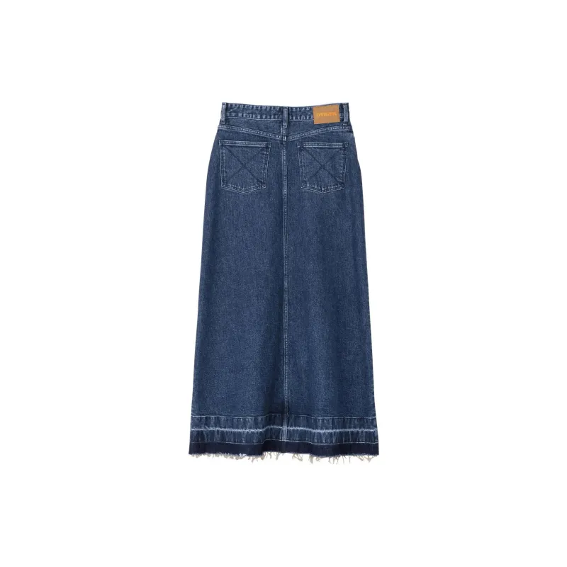 Onitsuka Tiger WS DENIM SKIRT Denim Long Skirts Women's Navy Blue-1