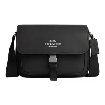 COACH Cow Leather Messenger Bag, Shoulder Bag, Crossbody Bag Medium Size Women's Black