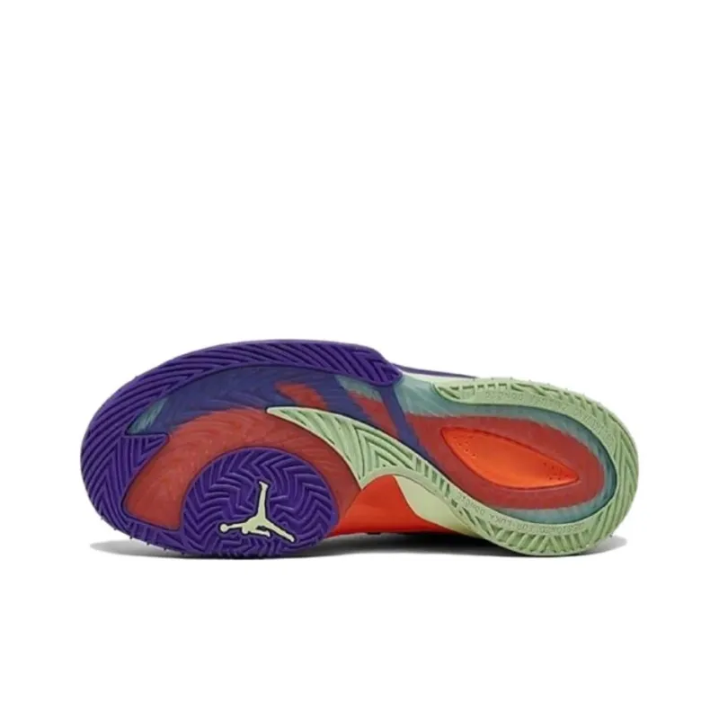 Jordan Luka 3 Anti Slip Wear Resistant Low Top Basketball Shoes Men's Green Cyan Purple-4