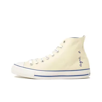 Agnès B. x Converse All Star Wear-resistant And Lightweight High-Top Canvas Shoes Unisex White