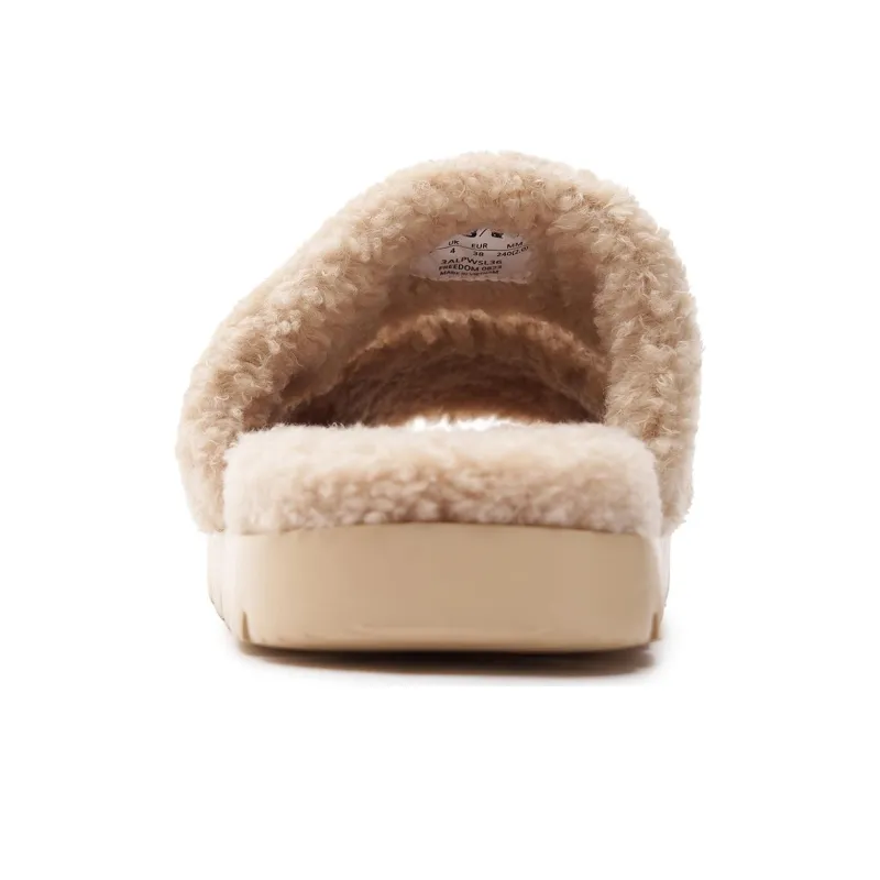 MLB Slipper Cut-Out Odor-Resistant Abrasion-Resistant Slide Slippers Unisex Light Brown-3