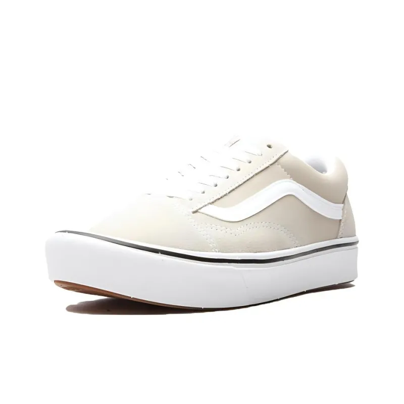 Vans Suede Comfycush Old Skool Oatmeal Cream White-2