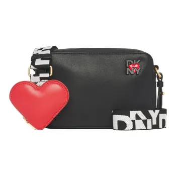 DKNY Leather Camera Bag Shoulder Bag Crossbody Bag Women's Black