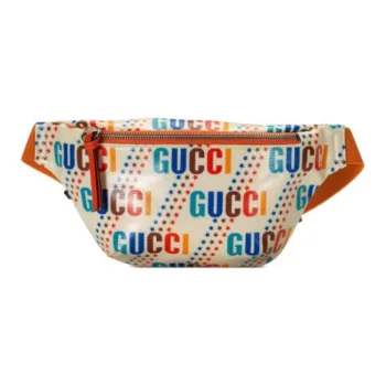 GUCCI Canvas With Leather Fanny Pack Sling Bags Kids' Bags Kids' Ecru & Orange