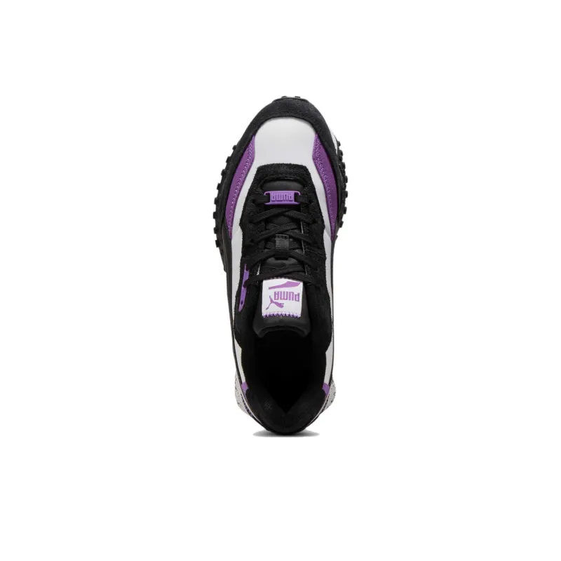 PUMA Blktop Rider Slip Resistant Low Top Casual Shoes Unisex White Black Purple-3