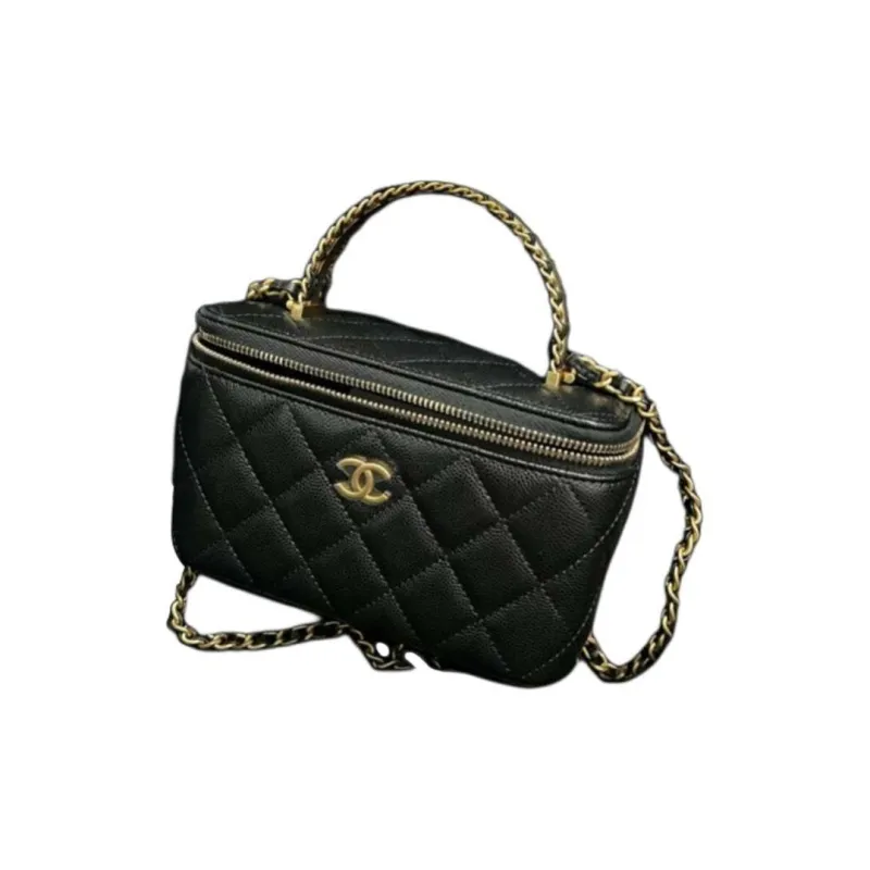 CHANEL Grain Embossed Calfskin Box Bag, Shoulder Bag, Crossbody Bag, Handbag Women's Black-1