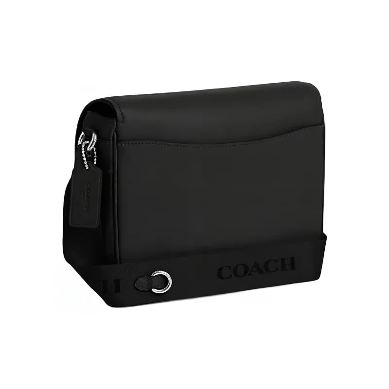 COACH Cow Leather Messenger Bag, Shoulder Bag, Crossbody Bag Medium Size Women's Black-2