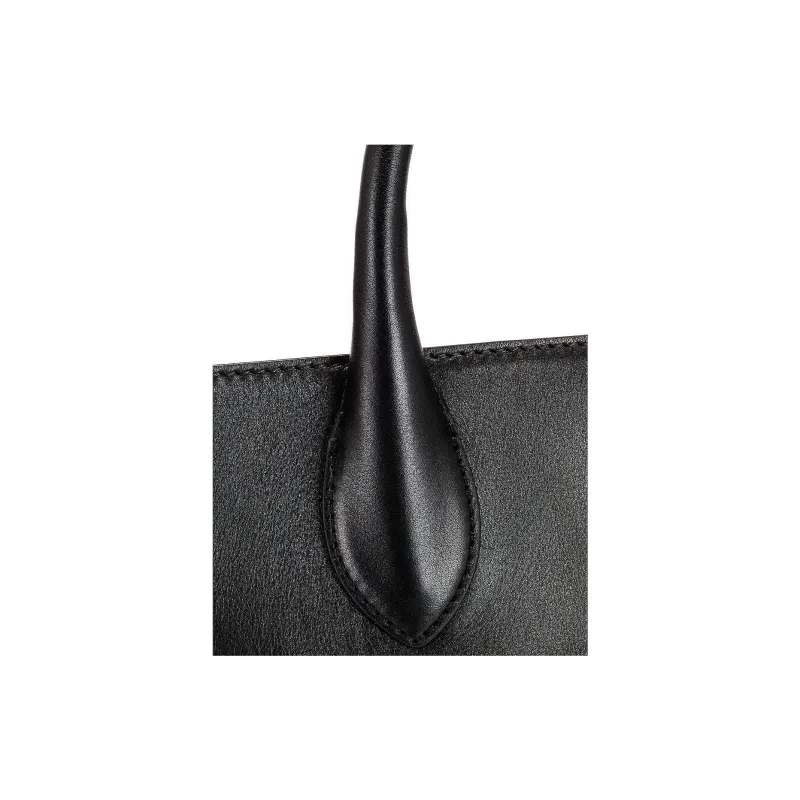 KHAITE Calfskin Tote Bag Shopping Bag Handbag Women's Black-4