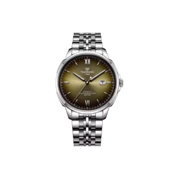 TIANWANG Blue Chart Collection Mechanical Movement Stainless Steel Watchband Watch Men's Watches Gold Dial