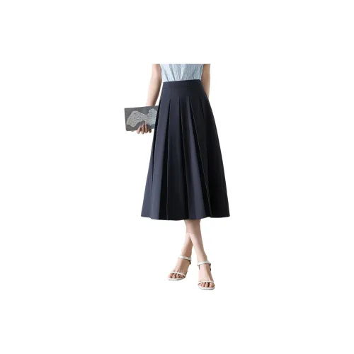 XWI Casual Long Skirts Women's Navy Blue