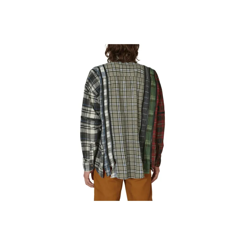 Needles Flannel Shirt 7 Cuts Wide Reflection Shirt-1