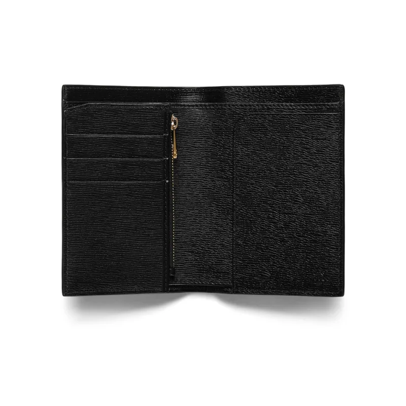 GUCCI Leather Passport Holder Unisex Black-3