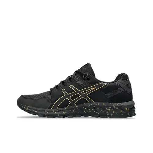 Asics Anti Slip Wear Resistant Low Top Casual Running Shoes Men's Black Gold