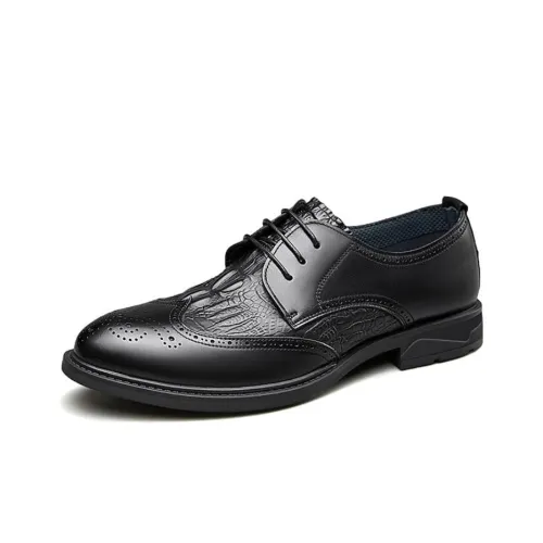 YEARCON Dress Shoes Men Low-Top Black