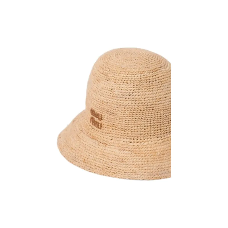 MIU MIU Subject To Official Website Bucket Hats Women's Beige-2