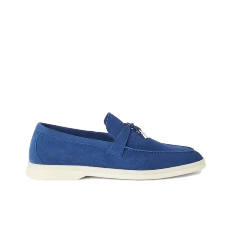 Loro Piana Summer Charms Walk Loafers Women's Blue-1
