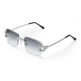 Thorn Double C Sunglasses, Gray Lens, Silver