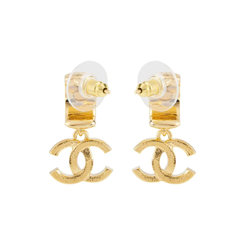 CHANEL Pearl Earrings Women's Gold And Crystal-1