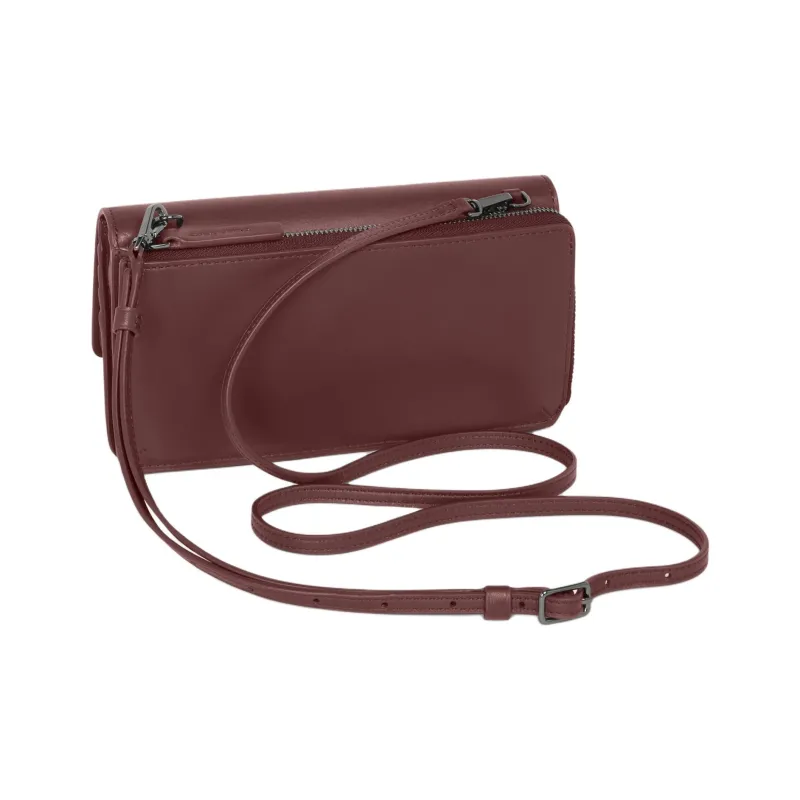 TUMI Leather Wallet Crossbody Bag Women's Crimson Pearl Color-3