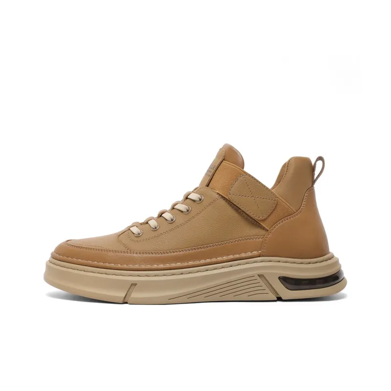 BELLE Wear-Resistant Low-Top Skateboard Shoes Men's Yellow Khaki-26