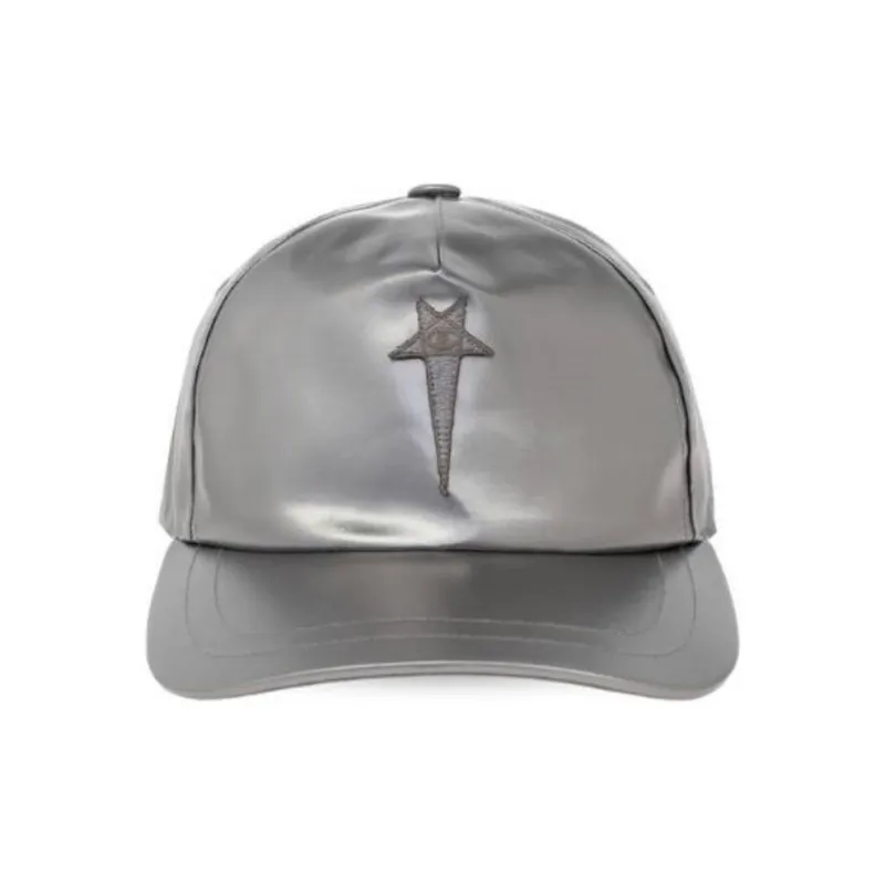 RICK OWENS/RO Nylon Baseball Caps Men's Silver-1